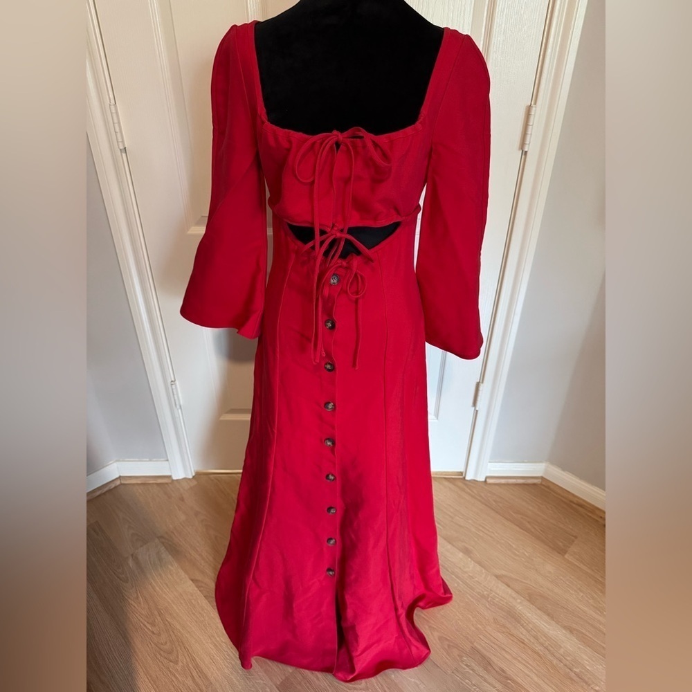 ROSIE ASSOULIN Nautical By Nature Red Bell Sleeve Red Fest Dress Size 6 NWT - Picture 7 of 13